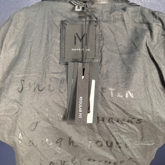 NWT Mauritius Distressed Black Leather Sofia Motorcycle Jacket, Size 14 - Picture 10 of 16